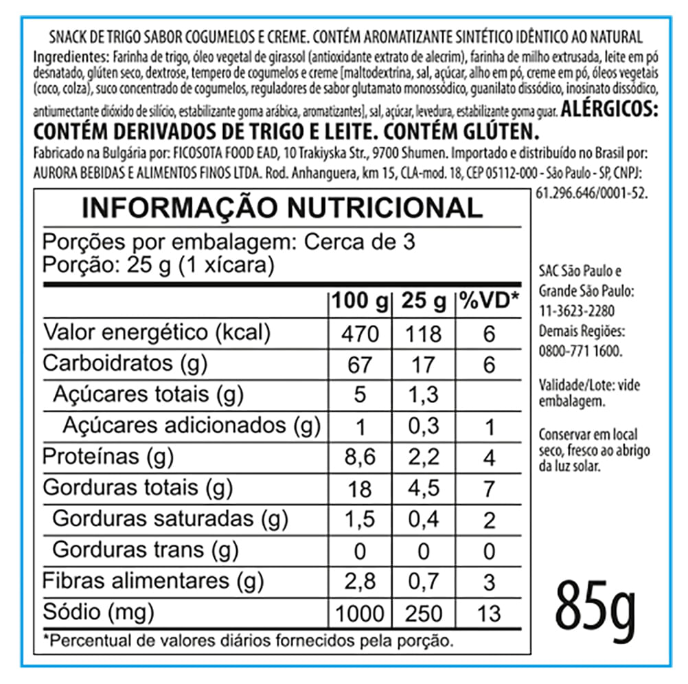 Informação Nutricional Informação Nutricional