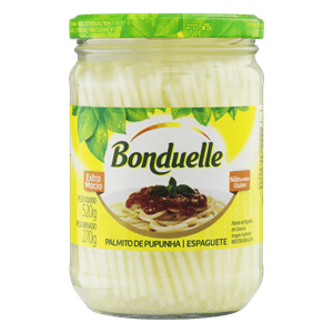 Palmito Pupunha em Conserva Espaguete Bonduelle Vidro Peso Líquido 520g Peso Drenado 270g
