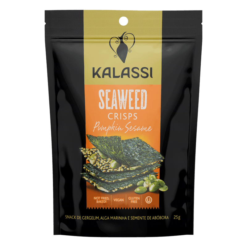 Snack-Gergelim-Alga-Marinha-e-Semente-de-Abobora-Kalassi-Pouch-25g-Frente-1