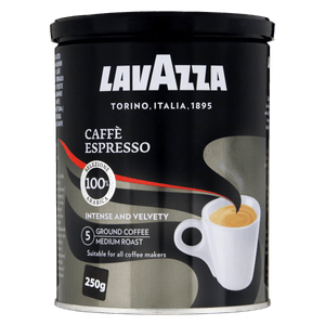 Café Torrado e Moído Espresso 100% Premium Arábica Lavazza Lata 250g