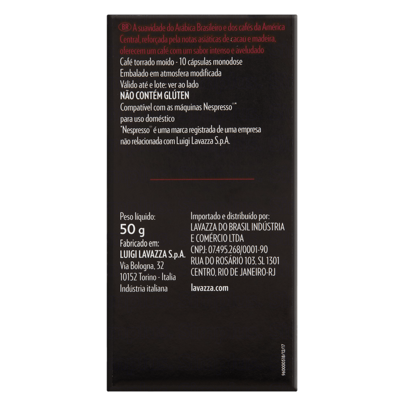 Cafe-em-Capsula-Torrado-e-Moido-Espresso-Deciso-Lavazza-Caixa-50g-10-Unidades-Verso-1