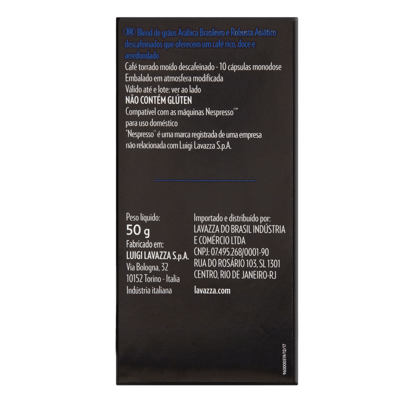 Cafe-em-Capsula-Torrado-e-Moido-Descafeinado-Espresso-Ricco-Lavazza-Caixa-50g-10-Unidades-Verso-1