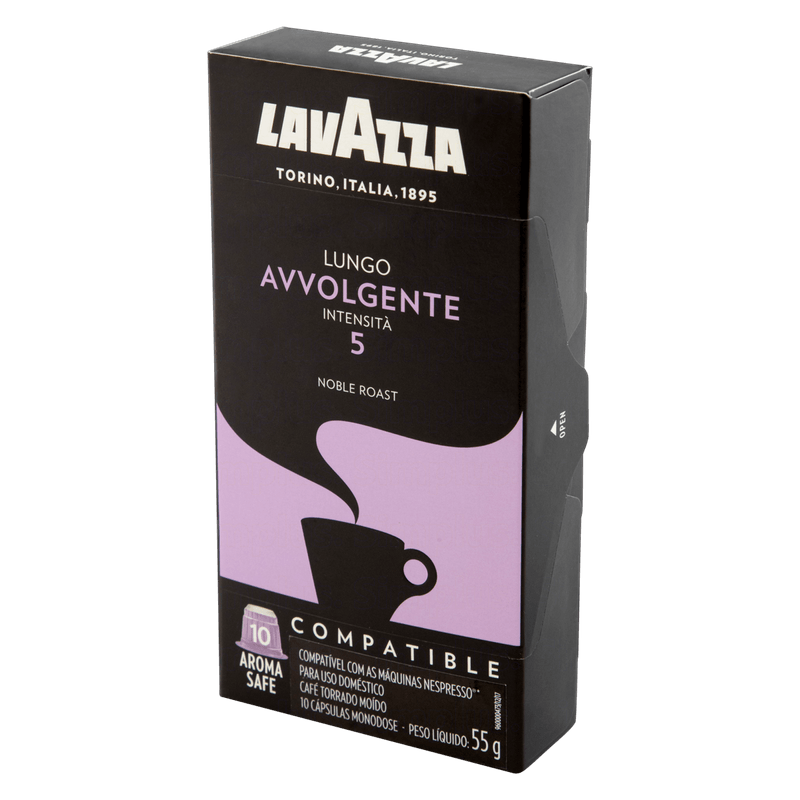 Cafe-em-Capsula-Torrado-e-Moido-Lungo-Avvolgente-Lavazza-Caixa-55g-10-Unidades-Direita-1
