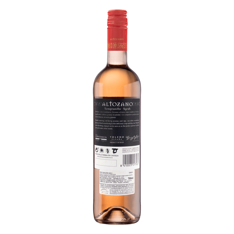 Vinho-Espanhol-Rose-Seco-Altozano-Finca-Constancia-Tempranillo-Syrah-Castilla-Garrafa-750ml-Verso-3