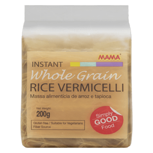 Massa Alimentícia de Arroz e Tapioca Grãos Integrais Vermicelli Mama Pacote 200g