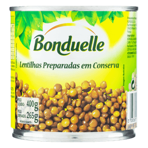 Lentilha Preparadas em Conserva Bonduelle Lata Peso Líquido 400g Peso Drenado 265g