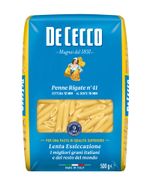 Macarrao-de-Trigo-Grano-Duro-Penne-Rigate-41-De-Cecco-Pacote-500g-Frente-1