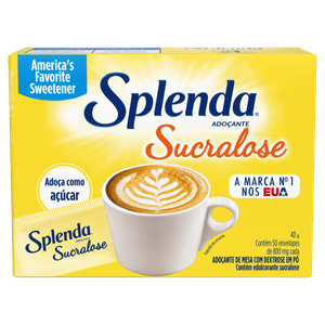 Adoçante em Pó Sucralose Splenda Caixa 40g 50 Unidades