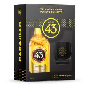 Kit Licor 43 Original Garrafa 700 ml + 1 Copo de Vidro Personalizado