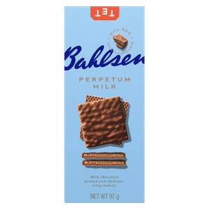 Biscoito Alemão Wafer Cobertura Chocolate ao Leite Bahlsen Perpetum Caixa 97g