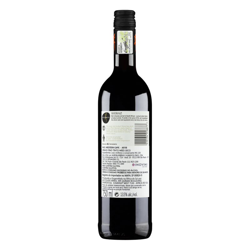 Vinho-Sul-africano-Tinto-Seco-Kumala-Shiraz-Garrafa-750ml
