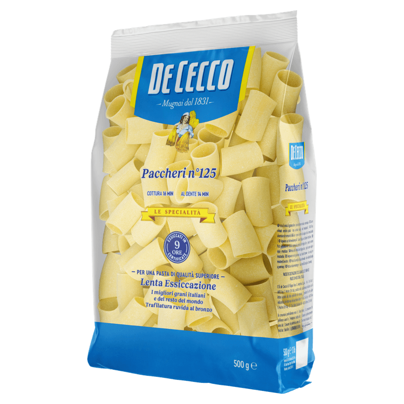 Macarrao-de-Trigo-Grano-Duro-Paccheri-125-De-Cecco-Pacote-500g