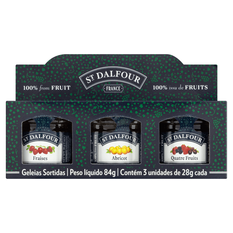 Kit-Geleias-Sortidas-Morango--Damasco--Amora-Morango-Framboesa-e-Cereja-sem-Adicao-de-Acucar-St-Dalfour-28g-Frente-3