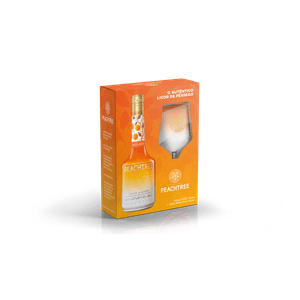 Kit Licor Fino de Pêssego Peachtree Garrafa 700ml Com Taça Personalizada