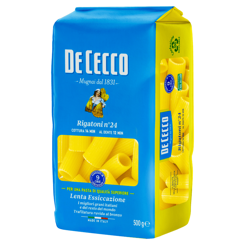 Macarrao-de-Trigo-Grano-Duro-Rigatoni-24-De-Cecco-Pacote-500g