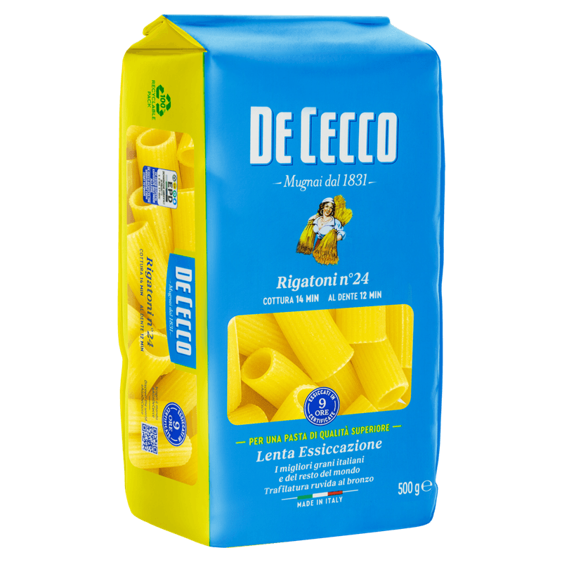 Macarrao-de-Trigo-Grano-Duro-Rigatoni-24-De-Cecco-Pacote-500g