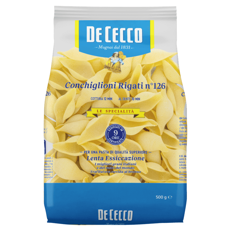 Macarrao-de-Trigo-Grano-Duro-Conchiglioni-Rigati-126-De-Cecco-Pacote-500g