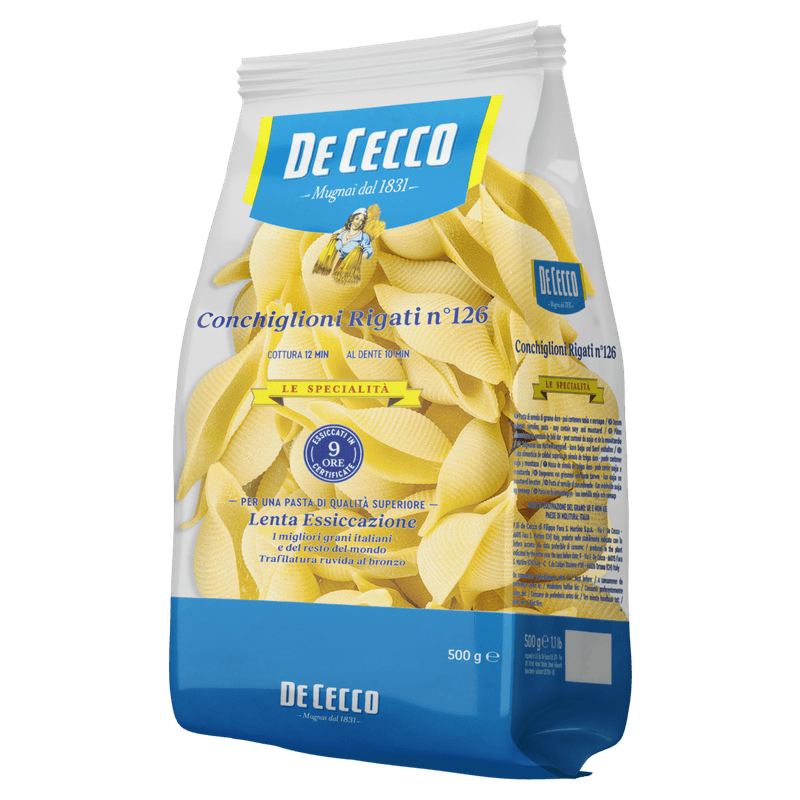 Macarrao-de-Trigo-Grano-Duro-Conchiglioni-Rigati-126-De-Cecco-Pacote-500g