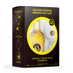 Kit Licor 43 Original Garrafa 700 ml + 1 Copo Balon de Vidro Personalizado