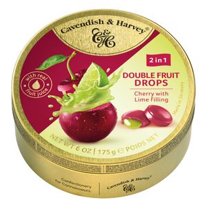 Bala Alemã Cavendish e Harvey Duo Fruit Cherry filled Lime 175g