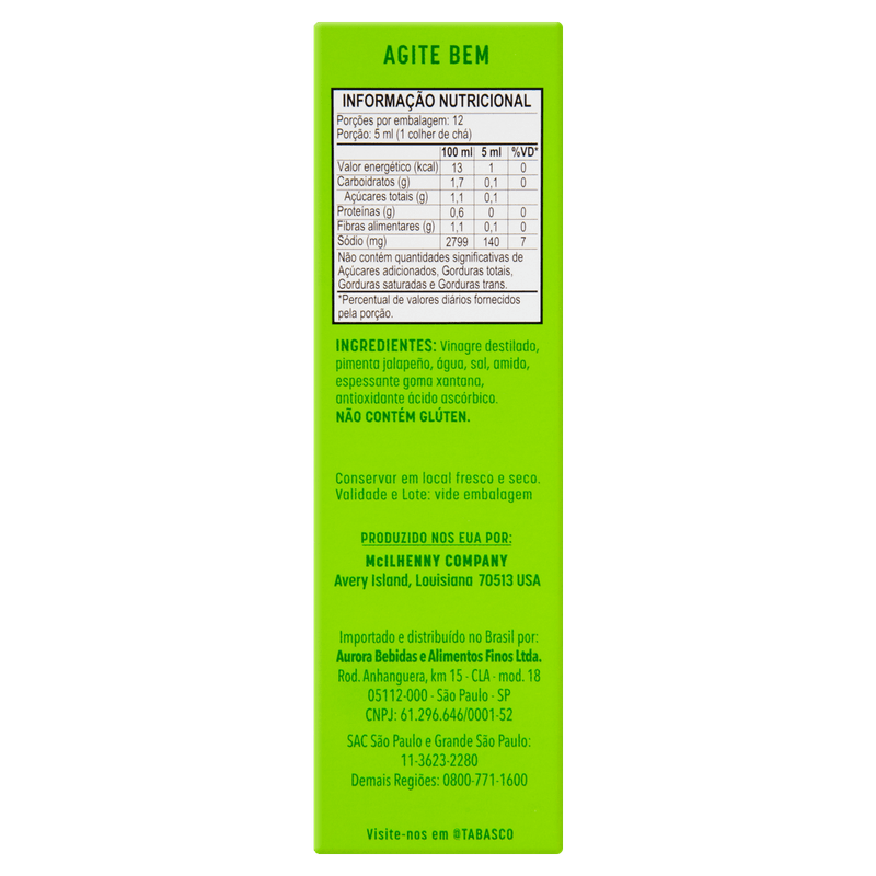Molho-de-Pimenta-Jalapeño-Verde-Suave-TABASCO®-Vidro-60ml