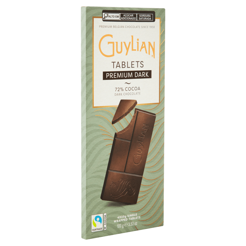 Chocolate-Belga-Amargo-72--Cacau-Guylian-Premium-Caixa-100g-4-Unidades-de-25g-Cada