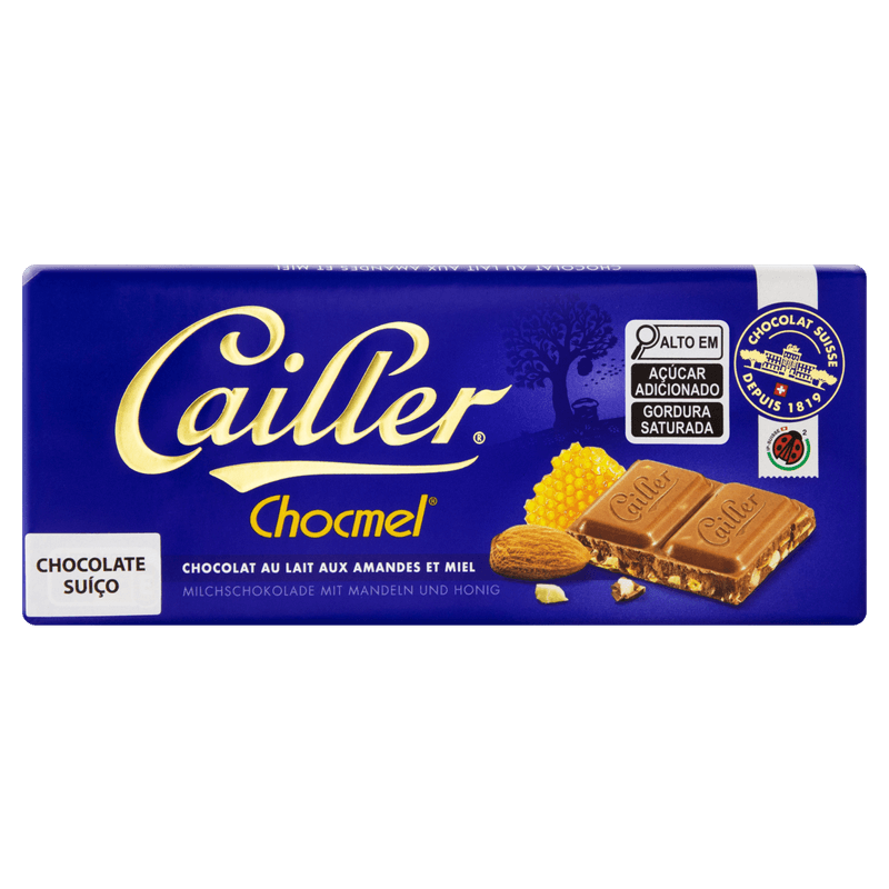 Chocolate-Suico-ao-Leite-31--Cacau-com-Amendoas-e-Mel-Cailler-Chocmel-Tablete-de-100g