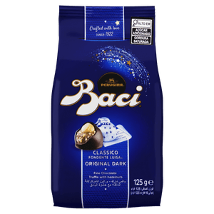 Bombom Amargo com Recheio de Avelã Perugina Baci Pacote 125g