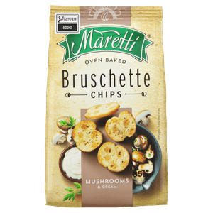 Snack de Trigo Cogumelos e Creme Maretti Bruschette Pacote 85g