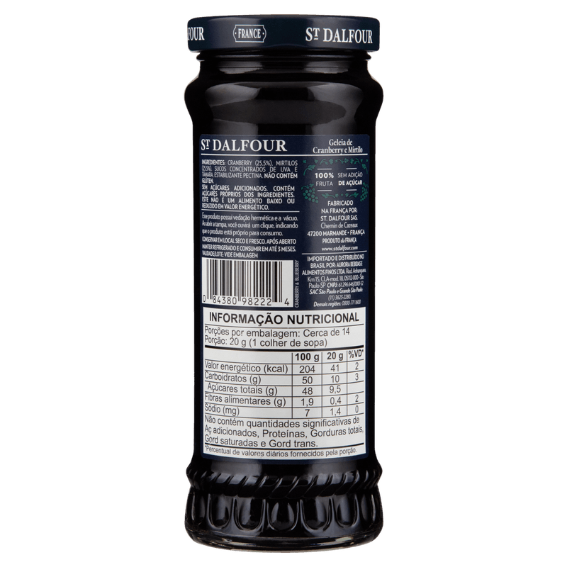 Geleia-de-Cranberry-e-Mirtilo-sem-Adicao-de-Acucar-St.-Dalfour-Vidro-284g