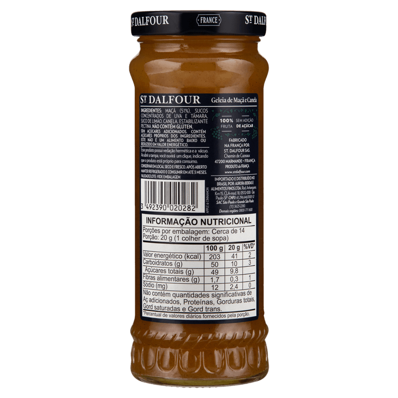Geleia-de-Maca-e-Canela-sem-Adicao-de-Acucar-St.-Dalfour-Vidro-284g
