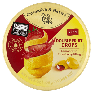 Bala Alemã Cavendish e Harvey Duo Fruit Lemon filled Strawberry 175g