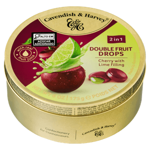 Bala Alemã Cavendish e Harvey Duo Fruit Cherry filled Lime 175g