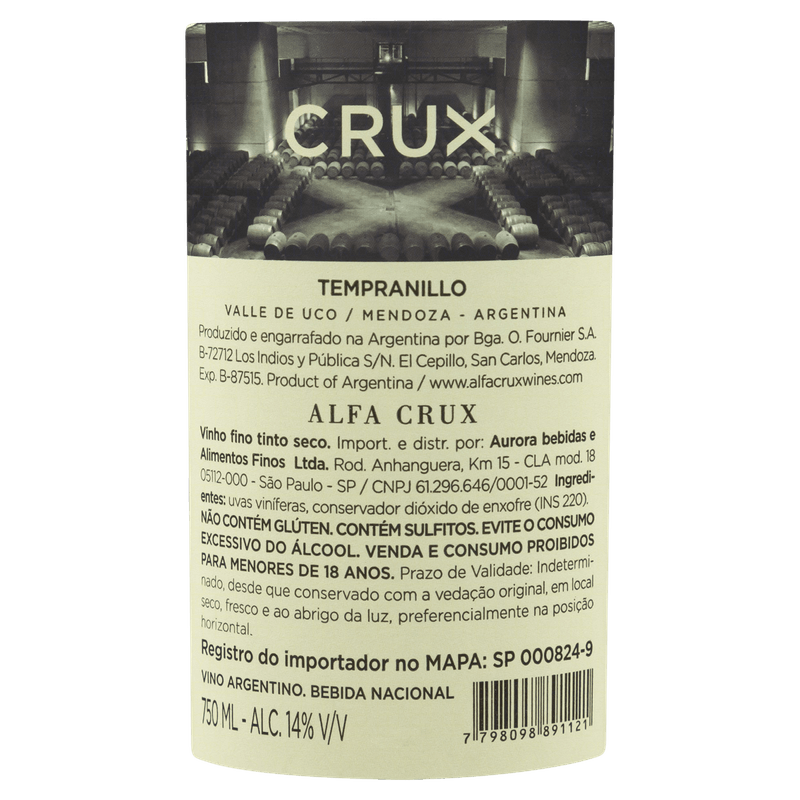 Vinho-Argentino-Tinto-Seco-Crux-Tempranillo-Valle-de-Uco-Garrafa-750ml