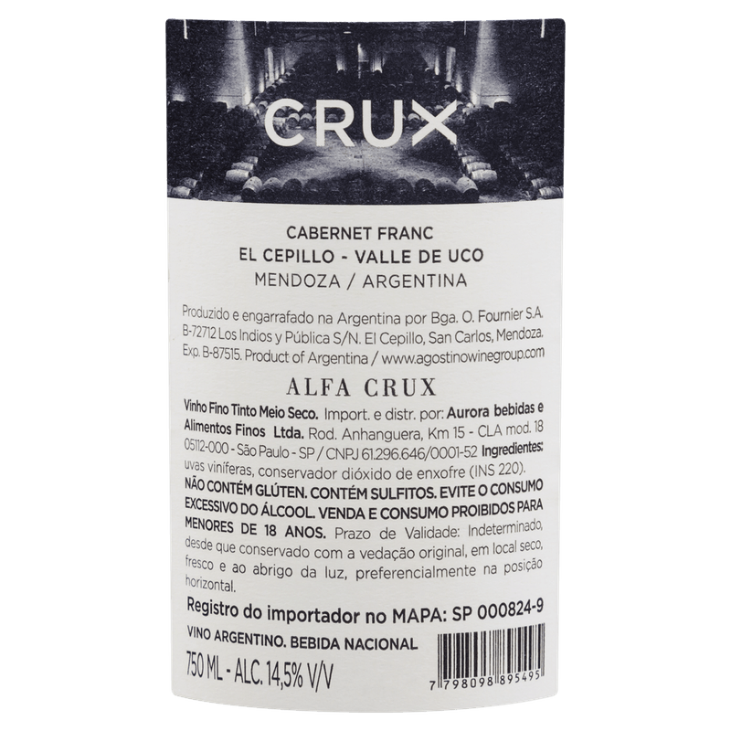 Vinho-Argentino-Tinto-Seco-Alfa-Crux-Cabernet-Franc-Mendoza-Garrafa-750ml