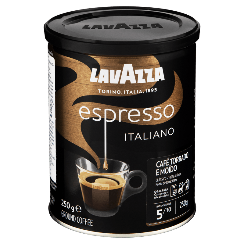 Cafe-Torrado-e-Moido-Espresso-100--Premium-Arabica-Lavazza-Lata-250g