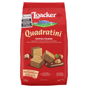 Wafer Italiano Loacker Quadratini Napolitaner/Avelãs 125g