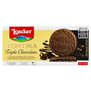 Biscoito Italiano Loacker Tortina Triple Chocolate 3x21g