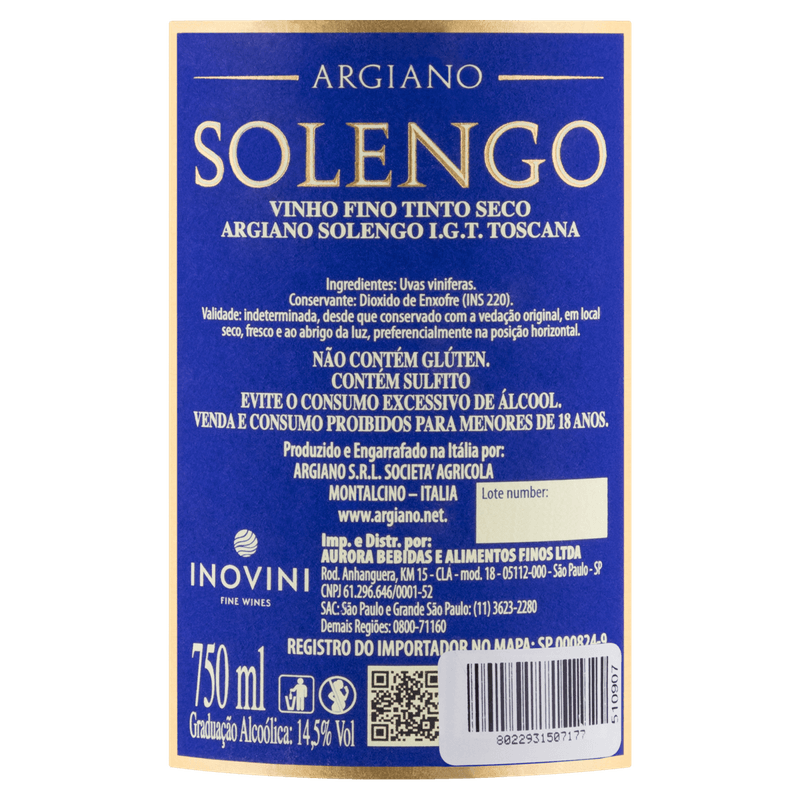 Vinho-Italiano-Tinto-Seco-Argiano-Solengo-IGT-Toscana-Garrafa-750ml