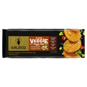 Snack de Arroz com Vegetais Kalassi Veggie Pacote 84g