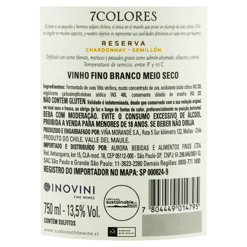 Vinho-Chileno-Branco-Meio-Seco-7-Colores-Chardonnay-e-Semillon-Reserva-Garrafa-750ml