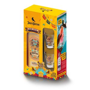 Kit Tequila Jose Cuervo Especial Calavera 35º 750ml + 2 Copos de Shot