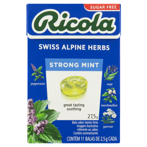 Bala Suiça Ricola Sem Açucar Strong Mint