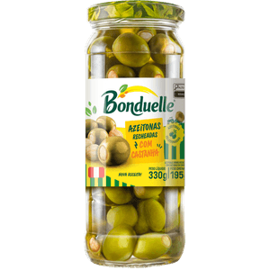 Azeitonas Verdes Recheadas com Castanha em Conserva Bonduelle Peso Liquido 330g Peso Drenado 195g