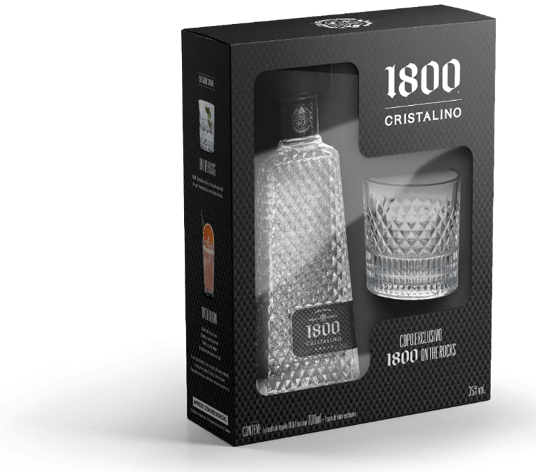 1800 Cristalino Tequila 750ml【2本セット】 Kit Tequila Reserva 1800 Cristalino 700ml + Copo 